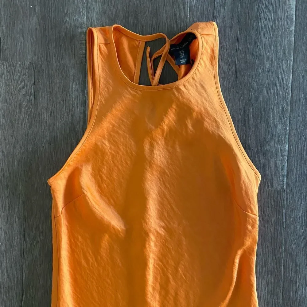 House of Harlow 1960 Orange Satin Midi Dress - Picture 2 of 6